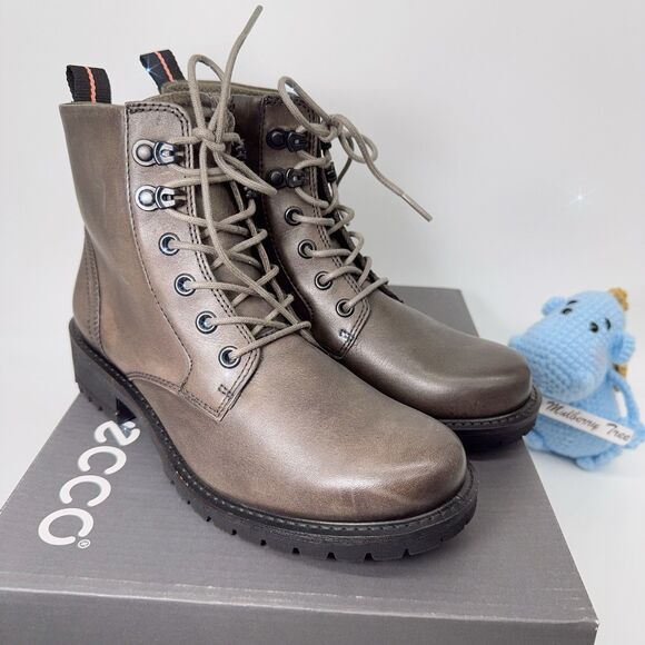 ECCO Elaina 202153 01375 Women’s Leather Lace Up Ankle Boots Warm Grey 36 5 5.5 - Picture 7 of 13